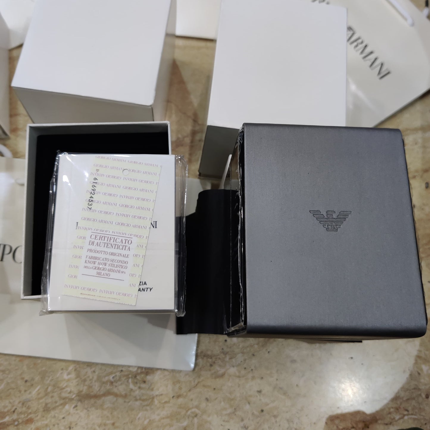 Emporio-Armani Diamond crafted Grey Dial Watch