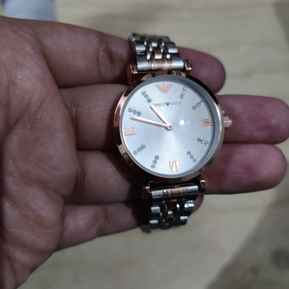 Emporio-Armani Diamond crafted Grey Dial Watch