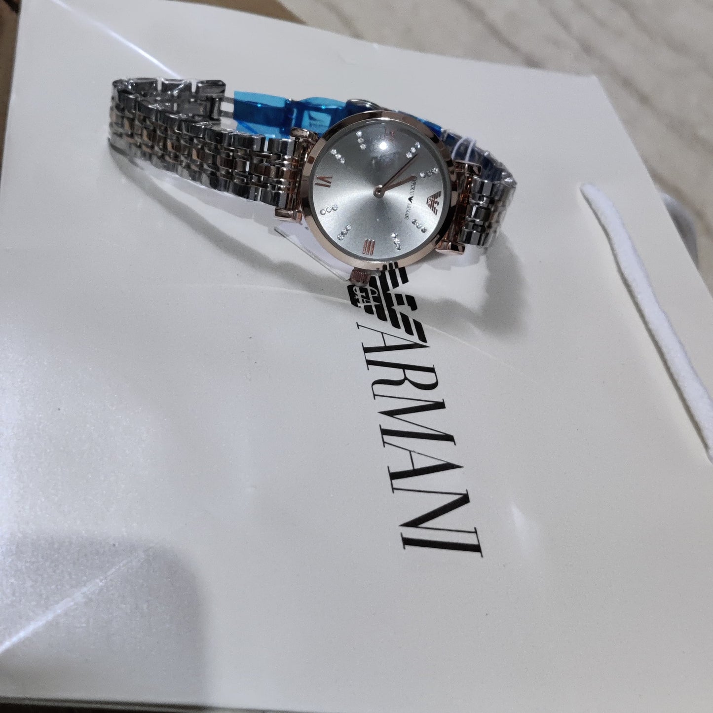 Emporio-Armani Diamond crafted Grey Dial Watch