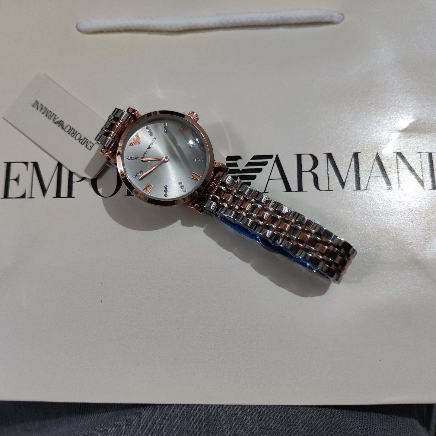 Emporio-Armani Diamond crafted Grey Dial Watch