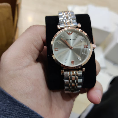 Emporio-Armani Diamond crafted Grey Dial Watch