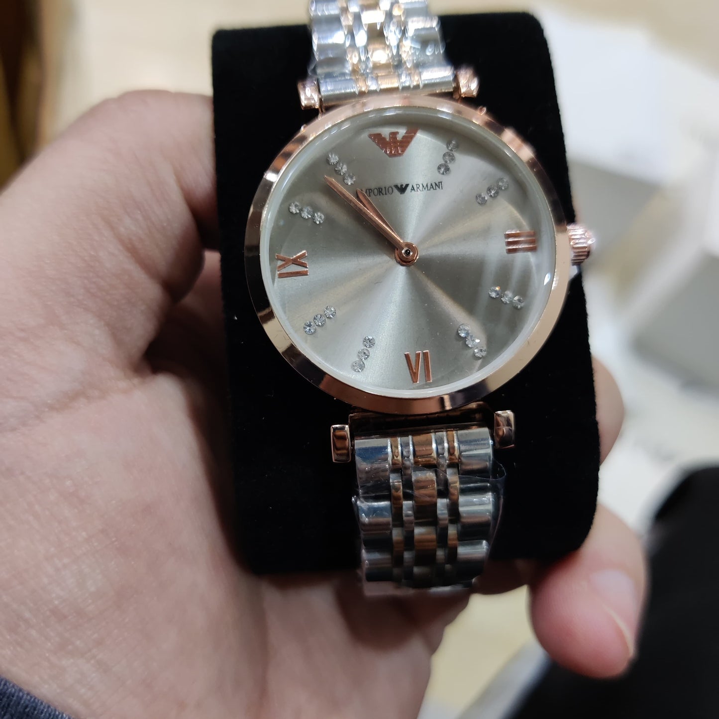 Emporio-Armani Diamond crafted Grey Dial Watch